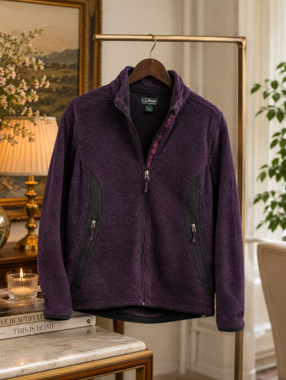 L.L. Bean | Women's Large | Dark Purple Fleece Lined Jacket | 🟪Read Description